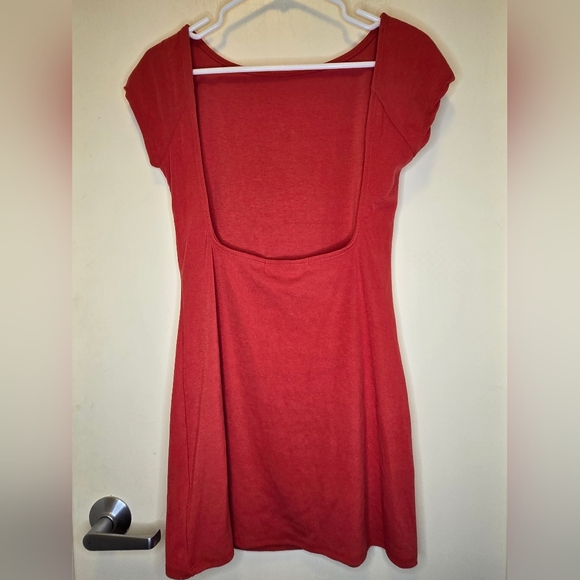 Free People Beach red stretchy open back dress NWOT S - Picture 2 of 4